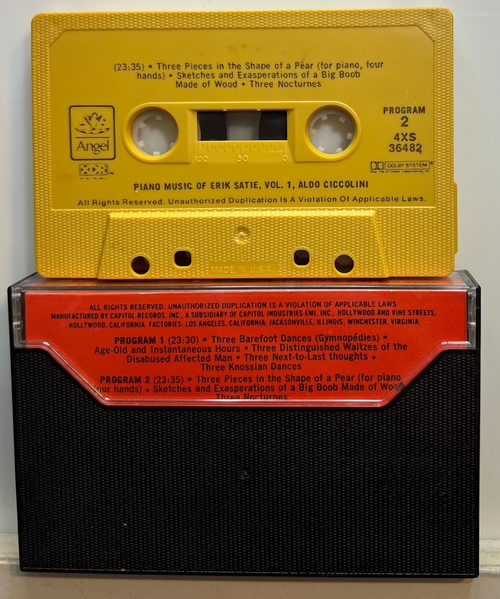 Piano Music Of Erik Satie, Vol. 1 (Cassette Tape Angel XDR) *Rare