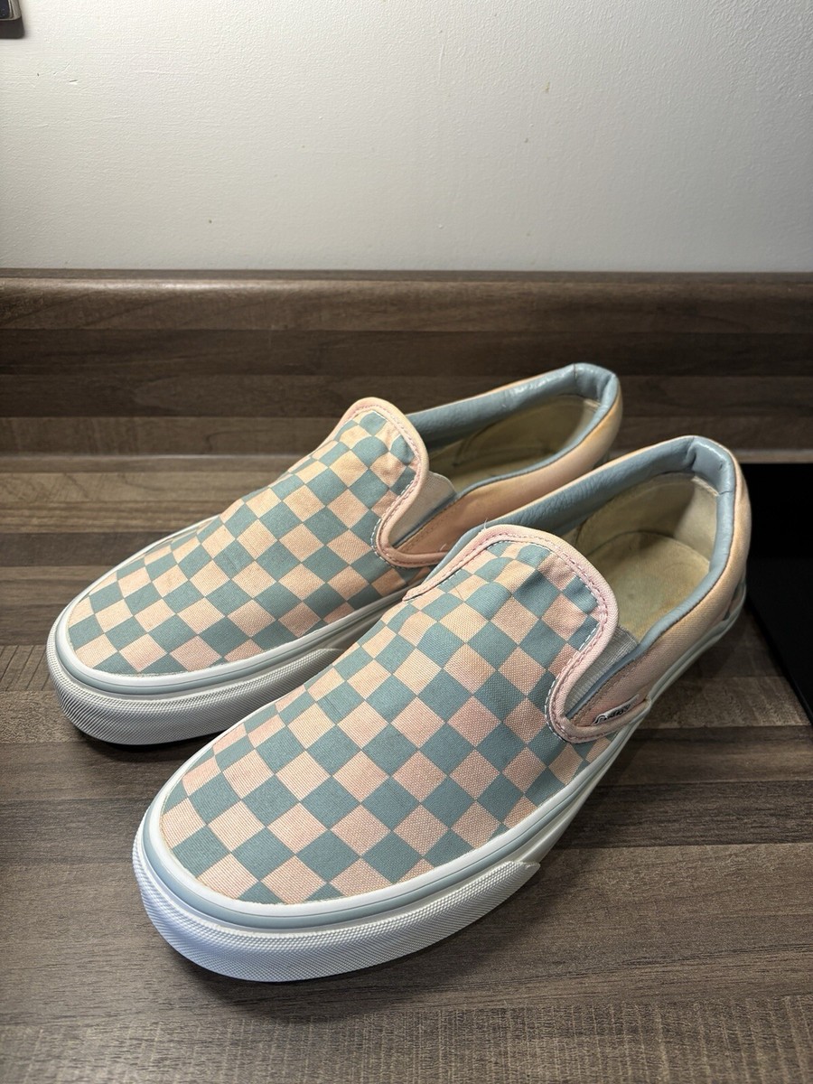 Vans Slip On Light Blue And Pink Vans Classic Checkerboard Vans