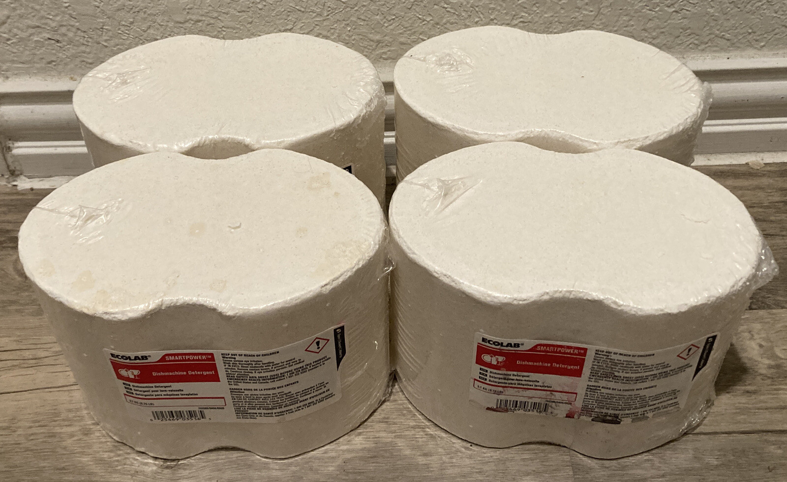 4 EcoLab SmartPower Dishmachine Detergent Blocks6.75lbs ea SEALED FREE