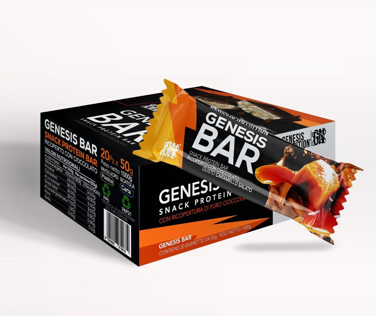Barretta Proteica Genesis Nutrition Gusto Caramello Salato 33% Proteine