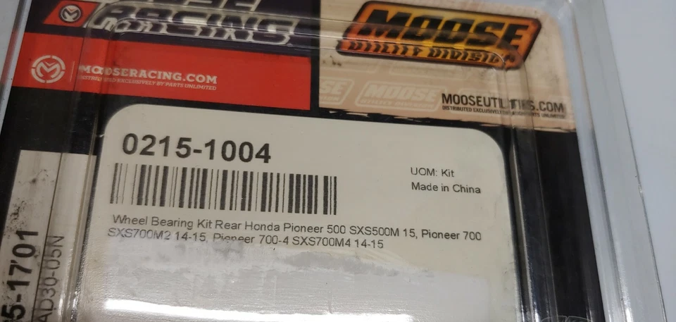 Moose Racing 0215-1004 Wheel Bearing Kit Rear Honda Pioneer Foto 2 de 3