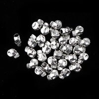 30Pcs Totenkopf Haarspange Dreadlock Perlen Manschetten Haarschmuck Silber