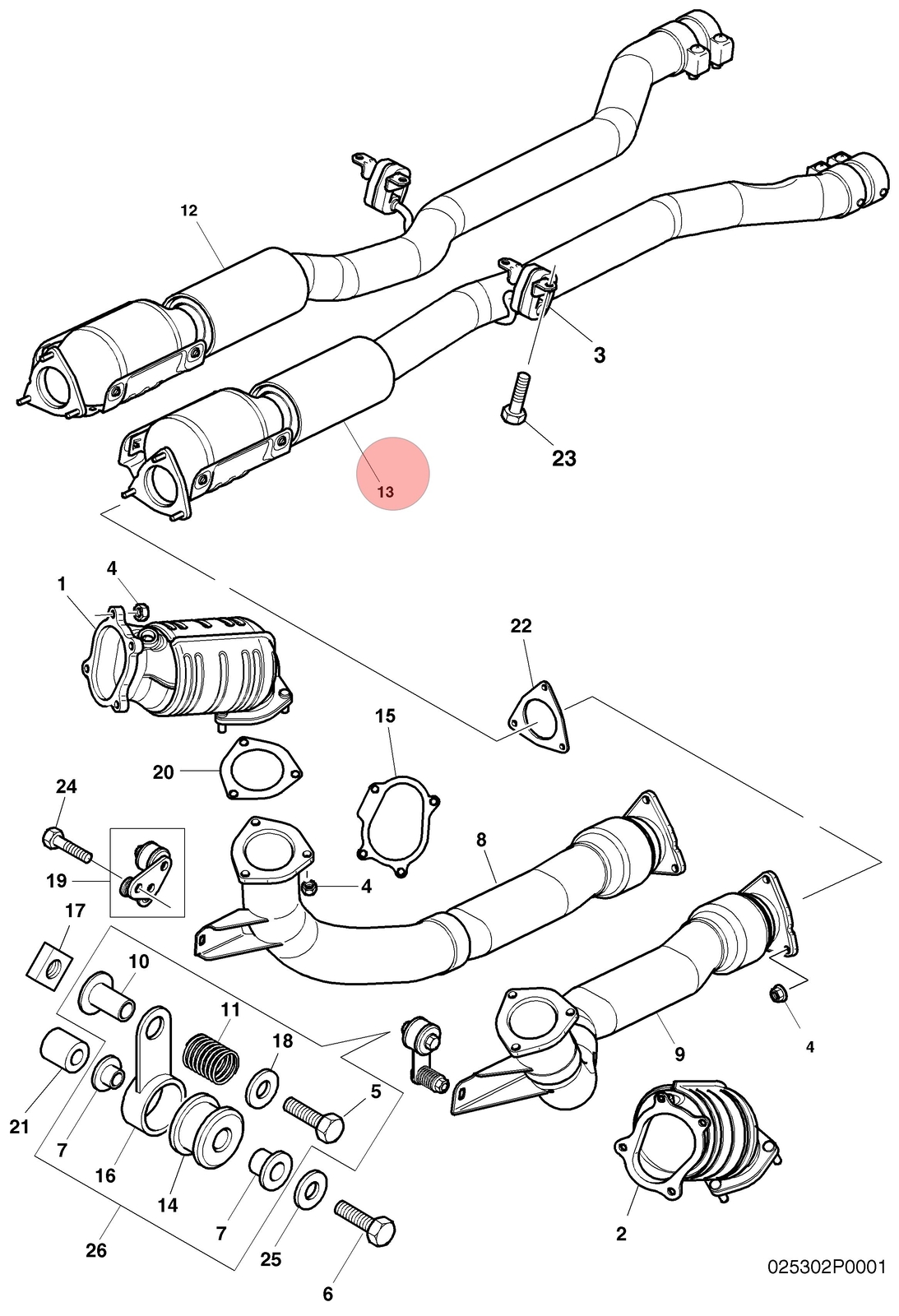 04-10 BENTLEY CONTINENTAL GT 6.0L LEFT DRIVER SIDE MIDDLE EXHAUST DOWNPIPE OEM