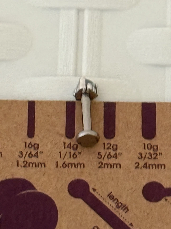 BVLA White Gold Threaded Beaded Trillion Aquamarine End With Post Included - Image 3 of 3