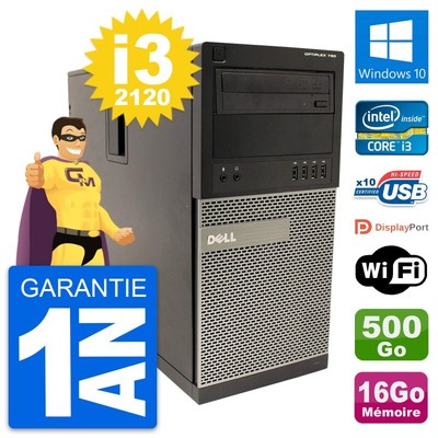 PC tour Dell Optiplex 790 MT Intel i3-2120 RAM 16Go Disc 500Go Windows 10 Wifi
