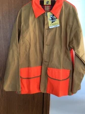 Vintage 60s New Black Sheep Brand YOUTH Large Canvas Hunting Duck Jacket Orange