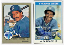 Alexis Infante Rare Signed Autograph 2 LOT Baseball Cards  Minor League