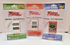 Mattel Electronics Classic Baseball, FOOTBALL & BASKETBALL ELECTRONIC KEYCHAINS