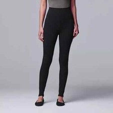 Simply Vera Wang Women High Rise Live-In Black Leggings - Size S/M - NWT