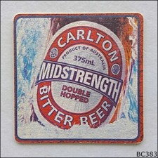 Carlton Midstrength Double Hopped Bitter Beer Stay Little Longer Coaster (B383)