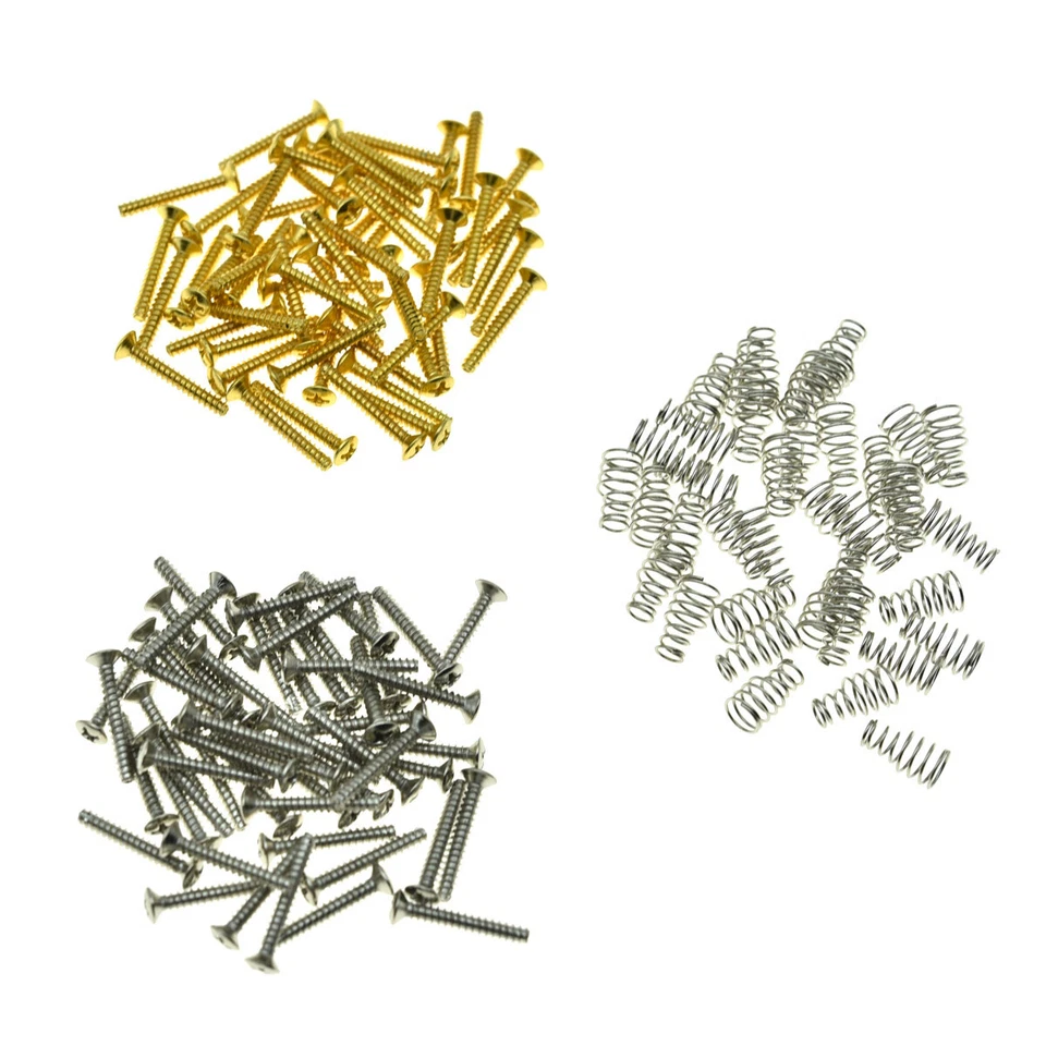 50pcs Metric Thread M3 Single Coil Pickup Mounting Screws Springs fit Strat Tele - Image 2 of 3