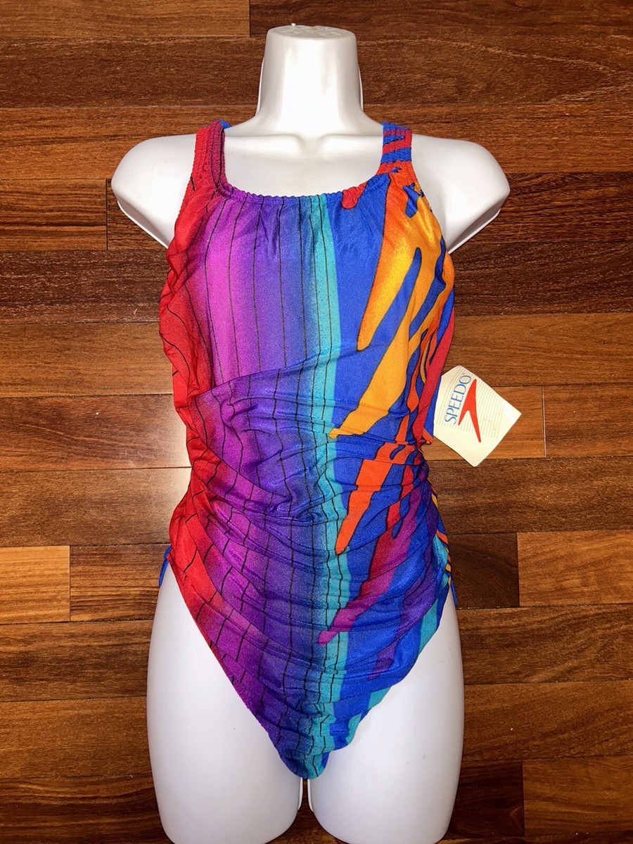 NEW Vintage Speedo Women's Rainbow Colors One Piece Swimsuit NEW Vintage Speedo Women's Rainbow Colors One Piece Swimsuit