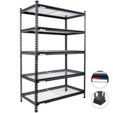 WORKPRO 5-Tier Metal Storage Shelving Unit 48''Wx24''Dx72''H Storage Rack Black