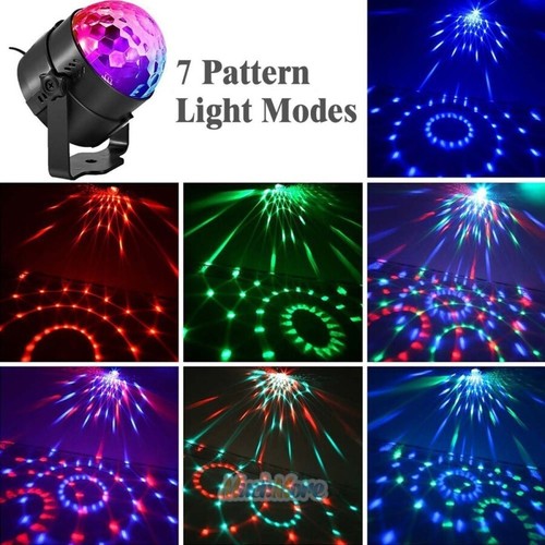 Party Disco Lights Strobe LED Rotating DJ Ball Sound Activated Rave Dance Lamp - Picture 20 of 29