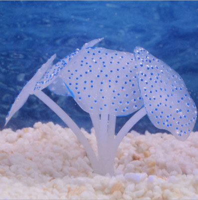 Aquarium Fish Tank Landscaping Decor Glowing Effect Jellyfishs Ornament Blue