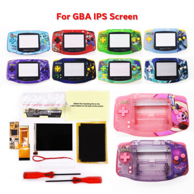 GBA IPS V2 Kit GameBoy Advance 10 Level Backlight LCD W/Print Pre-cut Shell