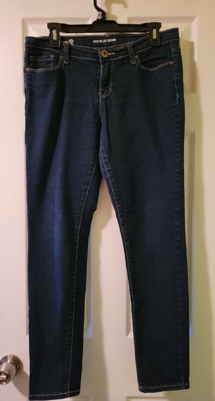 Red Blue Denim Womens Skinny Jeans Blue Stretch 11/12 