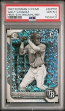 2022 Willy Vasquez Bowman Chrome 1st Black & White Mini-Diamond Refractor PSA 10