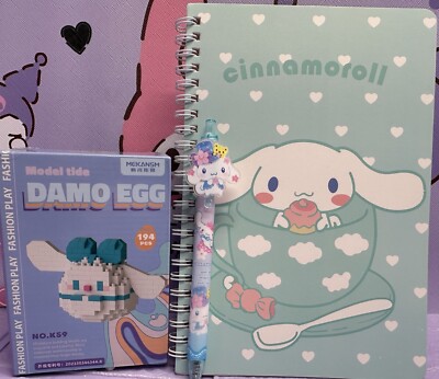 CINNAMOROLL A5 Sanrio Notizbuch Gelstift Micro Blocks Damo Ei Bausteine