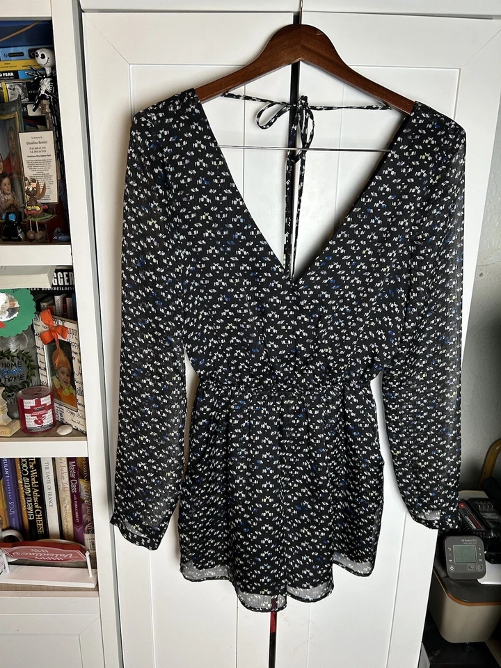 Женский комбинезон бохо BCBGeneration с длинными рукавами прозрачный размер XS - Изображение 3 из 4