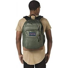 JanSport Right pack 3 Section Olive Green Backpack School Bag Travel Laptop