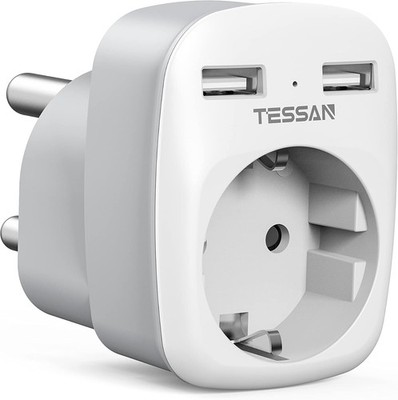 TESSAN Adapter Südafrika mit USB, Stromadapter, Steckdosenadapter, Steckdose
