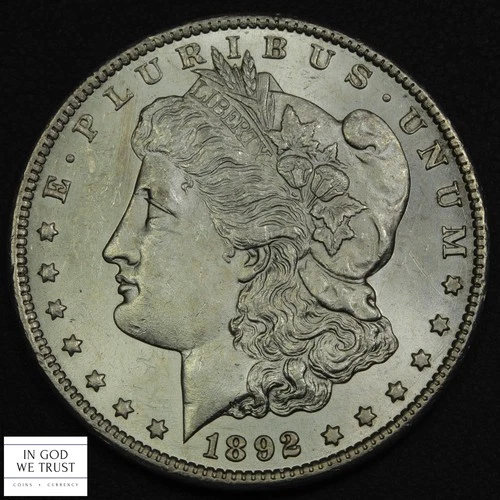 1892 CC Carson City Morgan Silver Dollar $1 (MS CH UNC) Choice Uncirculated