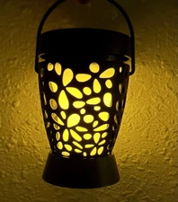 Solar Powered Hanging Lantern W/ Realistic Flicker Flame