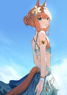Anime girls art 2d petite looking at viewer portrait Custom Gaming Mat Desk