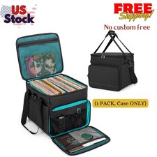 Vinyl Record Carrying Bag with Bottom Padded Pad, Album Storage Case