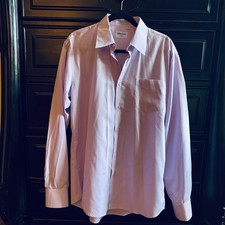Berlioni Italy Lavender Long Sleeve Dress Shirt Size L 16-16.5 36/37
