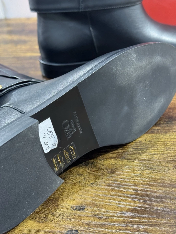 WO Milano Bottes Femme Cuir Noir Casual Tacco Luxe 36 - Photo 4/4