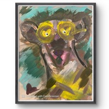 BLESSED#908 Church Dog  Original Neo Abstract Expressionism 11x14 Canvas Humor