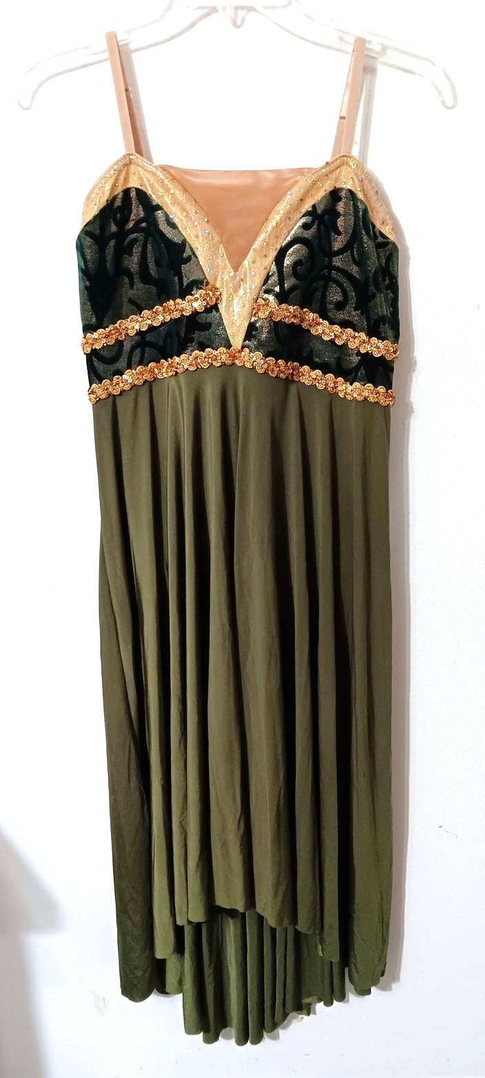 Adulto M Vestido de Baile Disfraz Verde Bosque con Leotardo Hada Ninfa Ballet