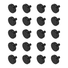 M3x5mm Knurled Thumb Screws Black Steel Flat Head Thumb Screws 20Pcs