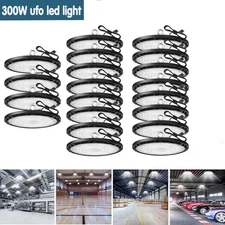 20 Pack 300W UFO LED High Bay Light Industrial Factory Warehouse Shop Commercial