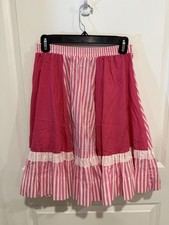 Vintage 80s Pink Tiered Skirt Western Prairie Country Square Dance Festival Sz S