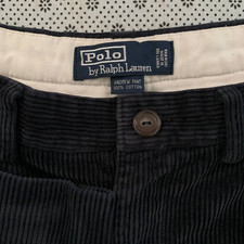Polo Ralph Lauren Cords Andrew Pant Navy Corduroy Vintage Pleated Trouser 36x36