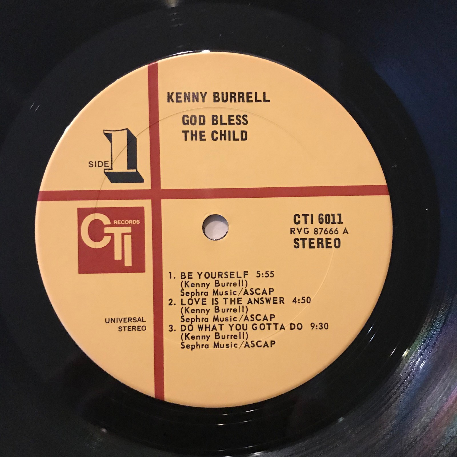 KENNY BURRELL - God Bless The Child CTI original jazz LP