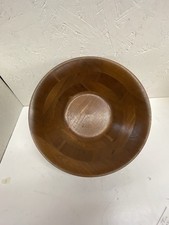 AMERICAN HEIRLOOM TURNED BLACK WALNUT SALAD BOWL - 13 3/4 X 4 - SIGNED