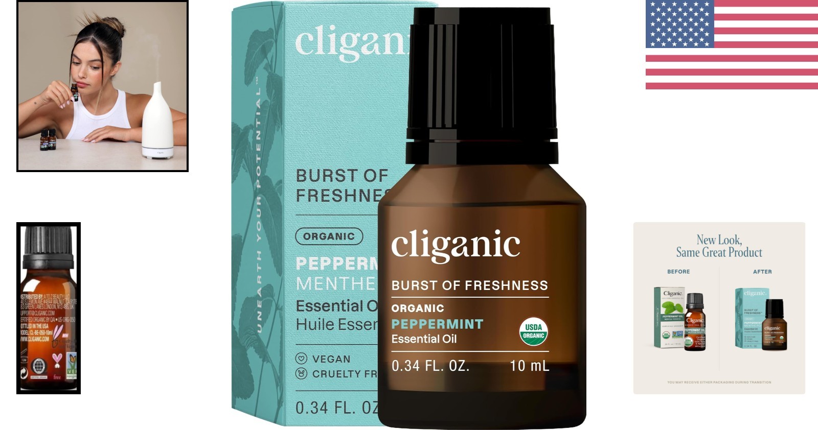 Organic Peppermint Essential Oil - 100% Pure Natural for Aromatherapy 0.33 Fl Oz thumbnail 2