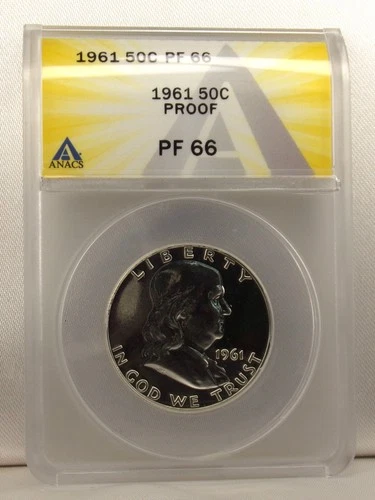 1961 Ben Franklin .50c Proof Half Dollar ANACS PF66 7193203