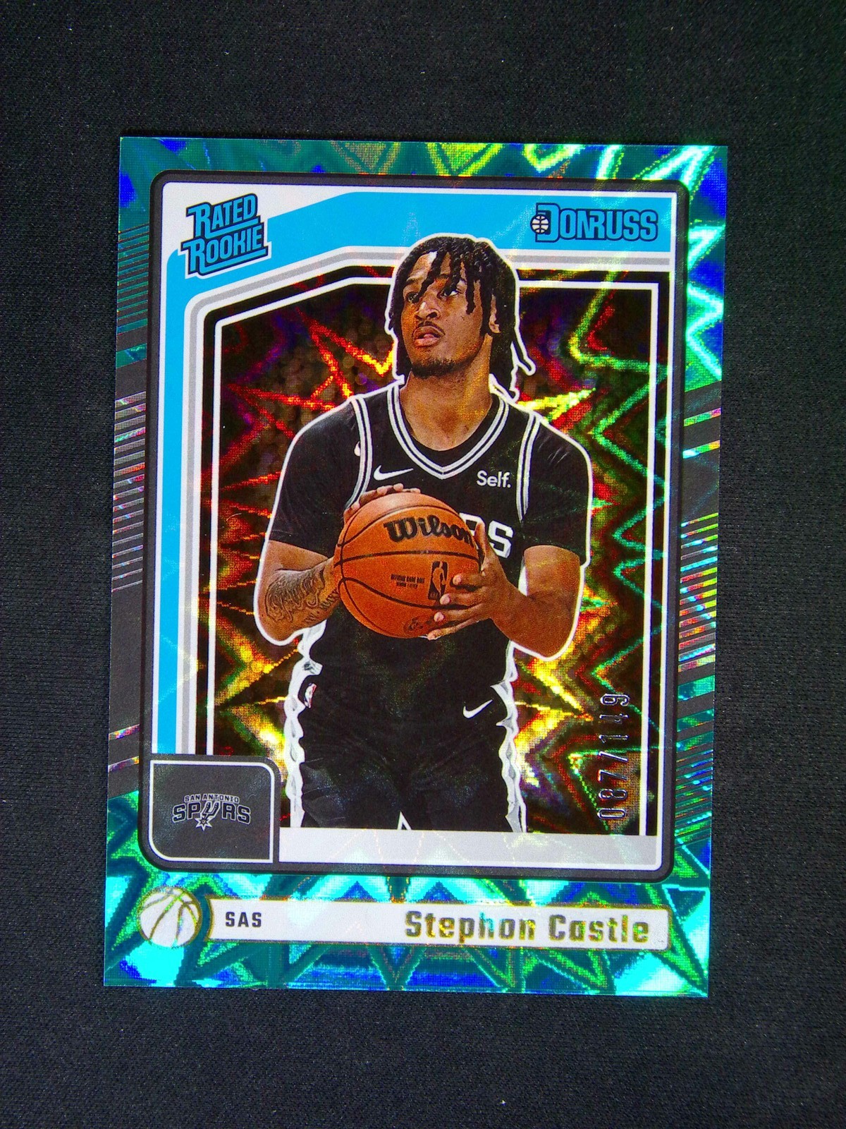 2024-25 Panini Donruss Stephon Castle #244 RC Rated Rookie Teal Explosion /149