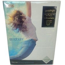 Image of Blackout Curtains White 117cm x 112cm Lining Pencil Pleat New Sundour 