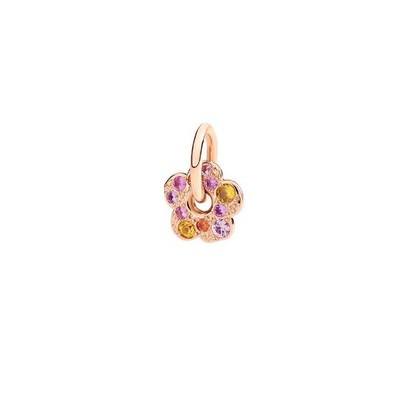 Dodo Anhänger Blume DMC5013_FLOWS_ZRO9R Charm Rosegold Saphire Rose Orange