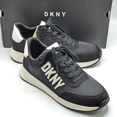 DKNY “Onika” Women’s Lace-Up Modern Sport Fashion Sneaker (Black White)  US