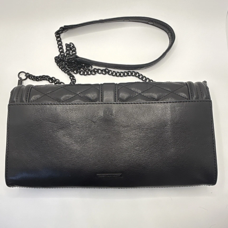 Bolso Bandolera REBECCA MINKOFF Cadena Negra Cuero Acolchado Amor Bolso sin asas de hombro Foto 3 de 4