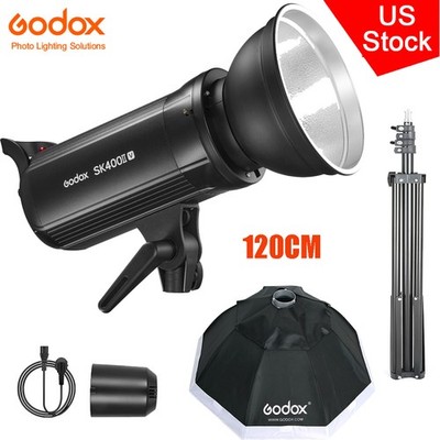 US GODOX SK400II-V 400Ws Photo Studio Strobe Flash+120CM Softbox+2m Light Stand