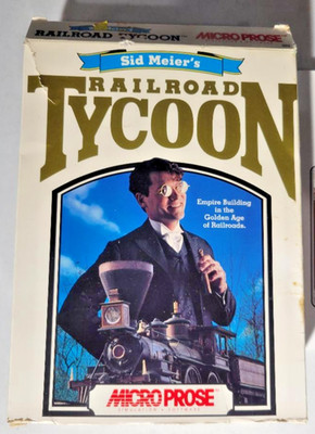 Sid Meier's Railroad Tycoon 1990 Micro Prose Big Box PC 3.5 IBM, Tandy UNTESTED