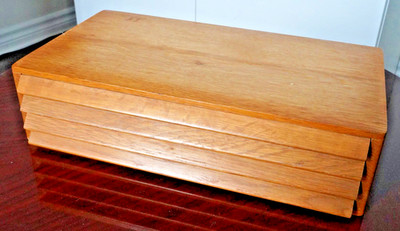 VINTAGE HIGH QUALITY BEECH WOODEN DRAWER WATCHMAKERS JEWELERS SPARE PARTS  BOX.